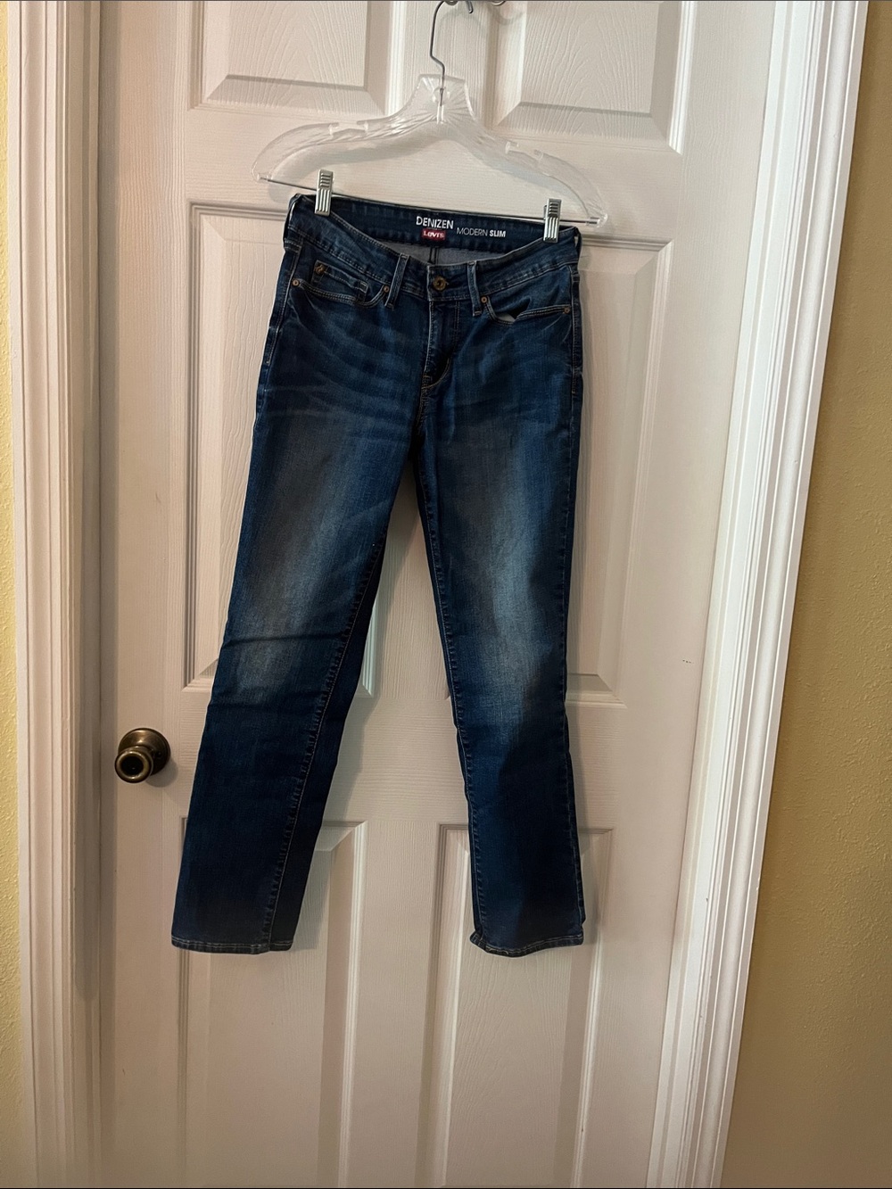 Denizen from Levi's Straight Leg Women's Jeans in Dark Blue Wash